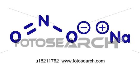 Stock Image - Sodium nitrite chemical structure, illustration. Fotosearch