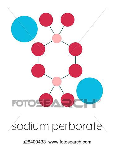 Stock Image - Sodium perborate chemical structure, illustration. Fotosearch