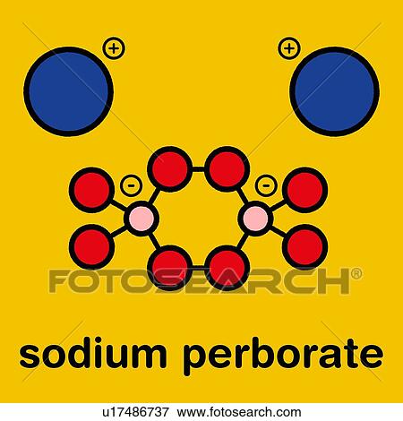Stock Photo - Sodium perborate chemical structure, illustration. Fotosearch