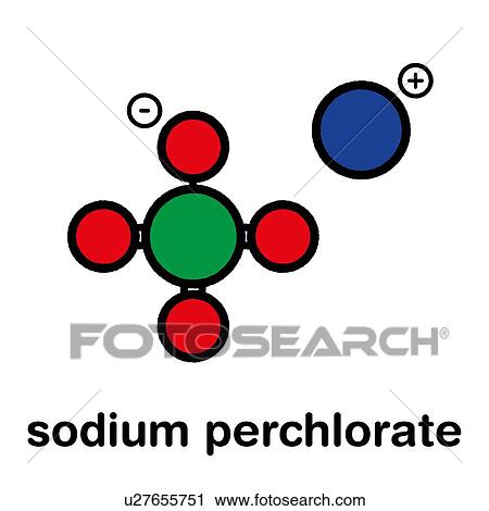 Stock Image - Sodium perchlorate chemical structure, illustration. Fotosearch