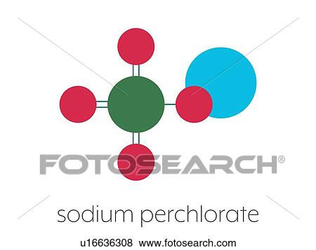 Stock Photo - Sodium perchlorate chemical structure, illustration. Fotosearch