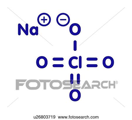 Stock Photo - Sodium perchlorate chemical structure, illustration. Fotosearch