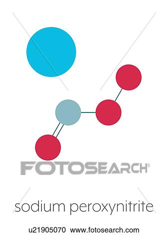 Stock Image - Sodium peroxynitrite chemical structure, illustration. Fotosearch