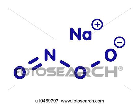 Stock Photo - Sodium peroxynitrite chemical structure, illustration. Fotosearch