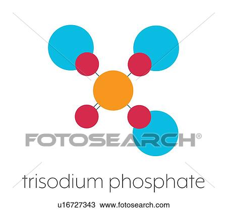 Stock Image - Sodium phosphate chemical structure, illustration. Fotosearch