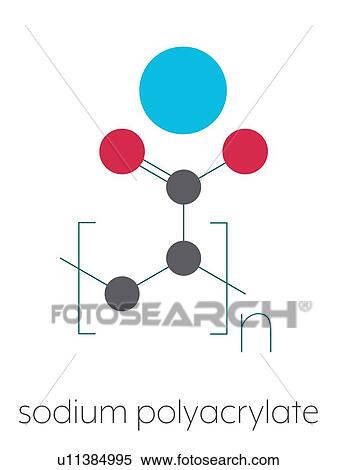 Stock Photography - Sodium polyacrylate polymer chemical structure, illustration. Fotosearch