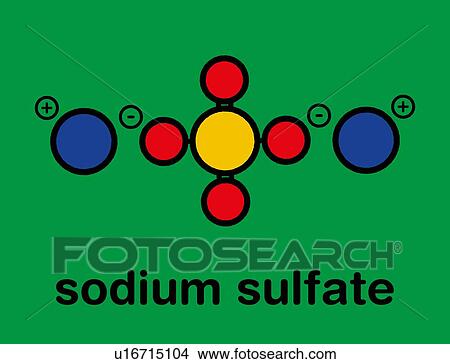 Picture - Sodium sulfate chemical structure, illustration. Fotosearch