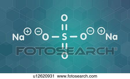 Stock Image - Sodium sulfate chemical structure, illustration. Fotosearch