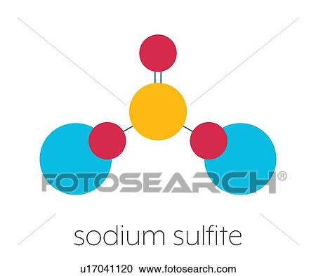 Stock Image - Sodium sulfite chemical structure, illustration. Fotosearch