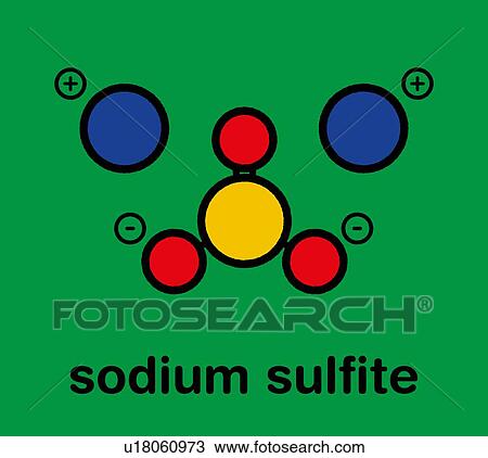 Stock Image - Sodium sulfite chemical structure, illustration. Fotosearch