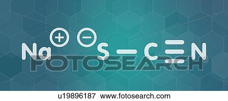 Stock Photo - Sodium thiocyanate salt chemical structure, illustration. Fotosearch