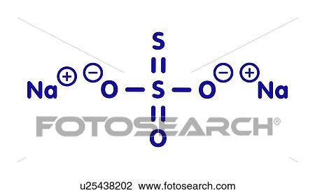 Stock Image - Sodium thiosulfate chemical structure, illustration. Fotosearch
