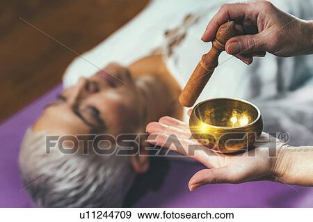Sound healing meditation therapy View Large Photo Image Stock Photo - Sound healing meditation therapy. Fotosearch