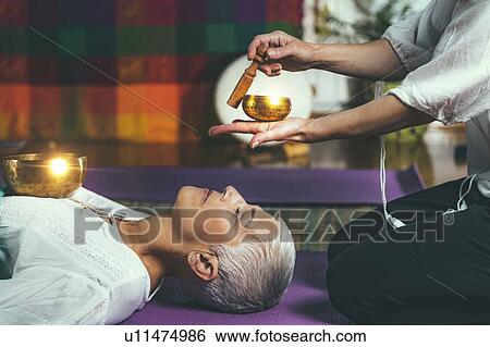 Sound healing meditation therapy View Large Photo Image Stock Photograph - Sound healing meditation therapy. Fotosearch