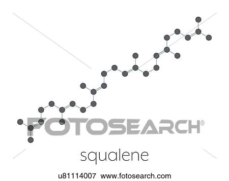 Stock Photo - Squalene natural hydrocarbon molecule, illustration. Fotosearch