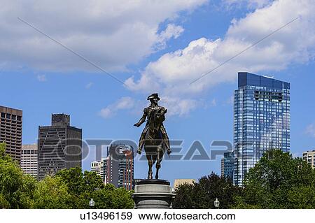 Stock Photo - Statue of George Washington in Boston Public Garden, Boston, USA. Fotosearch