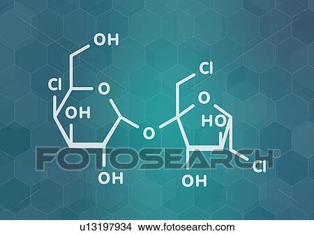 Picture - Sucralose artificial sweetener molecule, illustration. Fotosearch