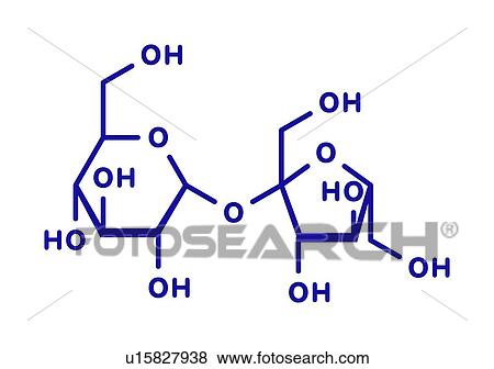 Stock Photo - Sucrose sugar molecule, illustration. Fotosearch