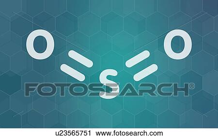 Stock Image - Sulfur dioxide food preservative molecule, illustration. Fotosearch