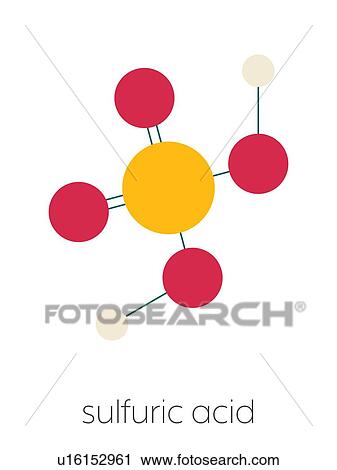 Stock Image - Sulfuric acid strong mineral acid molecule, illustration. Fotosearch