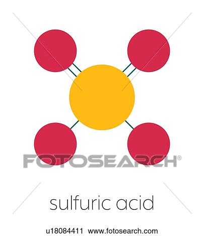 Stock Image - Sulfuric acid strong mineral acid molecule, illustration. Fotosearch