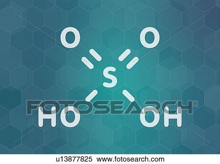 Stock Photography - Sulfuric acid strong mineral acid molecule, illustration. Fotosearch