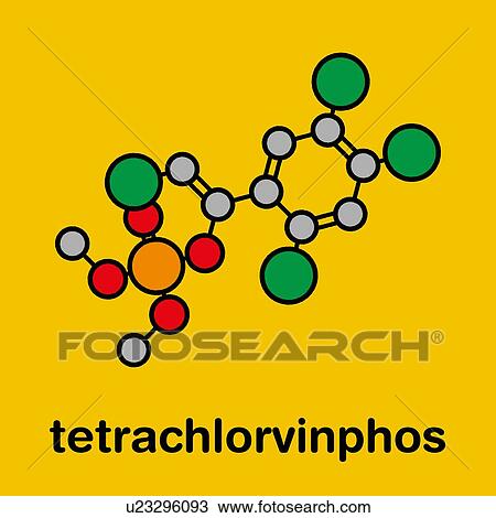 Stock Image - Tetrachlorvinphos organophosphate insecticide molecule. Fotosearch