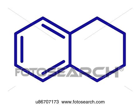 Stock Image - Tetralin solvent molecule, illustration. Fotosearch
