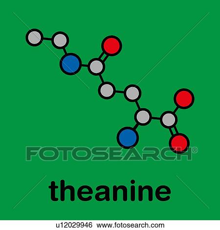 Stock Photograph - Theanine herbal molecule, illustration. Fotosearch