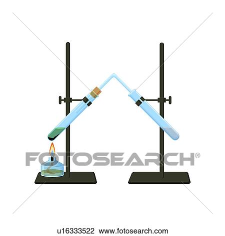 Stock Image - Thermal decomposition experiment, illustration. Fotosearch