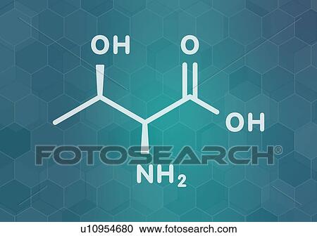 Stock Image - Threonine amino acid molecule, illustration. Fotosearch