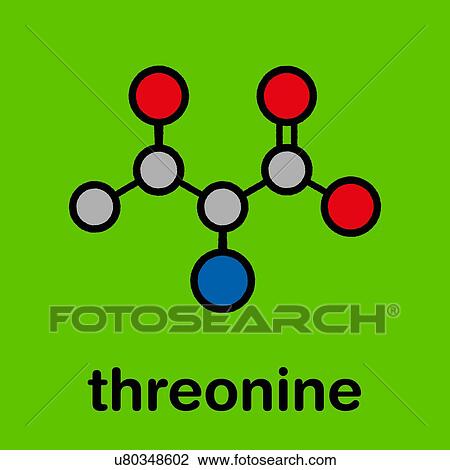 Stock Image - Threonine amino acid molecule, illustration. Fotosearch