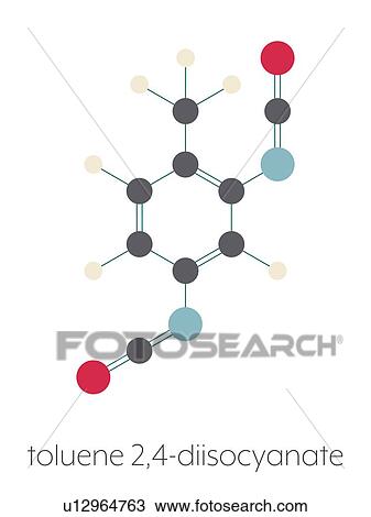 Stock Image - Toluene diisocyanate molecule, illustration. Fotosearch