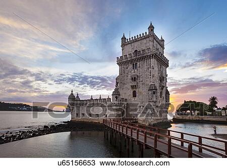 Torre de Belm at sunset, Lisbon, Portugal View Large Photo Image Stock Image - Torre de Belm at sunset, Lisbon, Portugal. Fotosearch