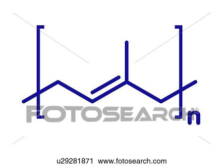 Stock Image - Trans-polyisoprene polymer chemical structure, illustration. Fotosearch