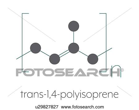 Stock Photo - Trans-polyisoprene polymer chemical structure, illustration. Fotosearch