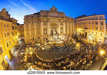 Stock Image - Trevi Fountain, Rome, UK. Fotosearch