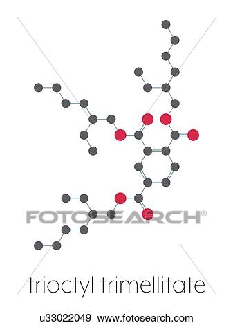Stock Photo - Tri-octyl-trimellitate molecule, illustration. Fotosearch