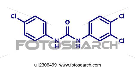 Stock Photo - Triclocarban antibacterial agent molecule, illustration. Fotosearch