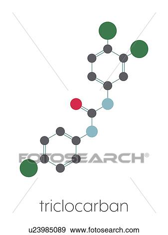 Stock Photo - Triclocarban antibacterial agent molecule, illustration. Fotosearch