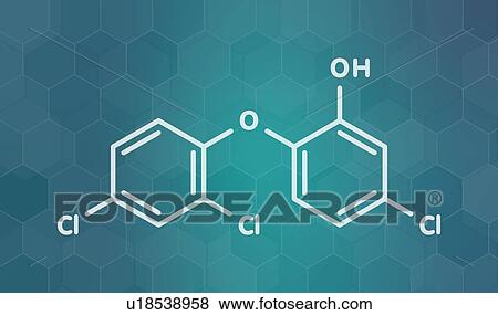 Stock Photo - Triclosan antimicrobial molecule, illustration. Fotosearch