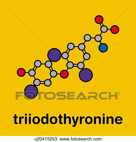 Stock Image - Triiodothyronine thyroid hormone molecule, illustration. Fotosearch