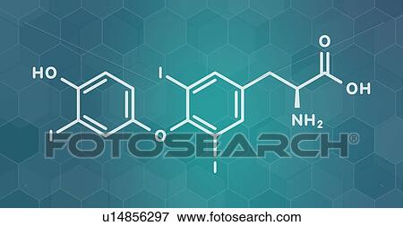 Stock Photo - Triiodothyronine thyroid hormone molecule, illustration. Fotosearch