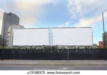 Two blank billboards View Large Photo Image Stock Image - Two blank billboards. Fotosearch