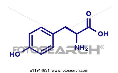 Stock Image - Tyrosine amino acid molecule, illustration. Fotosearch