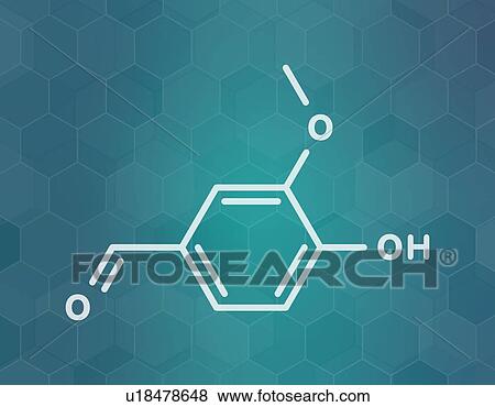 Stock Photo - Vanillin vanilla extract molecule, illustration. Fotosearch