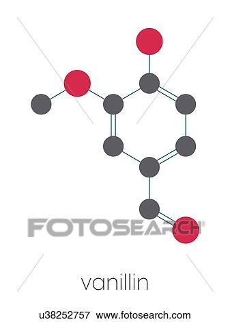 Stock Photo - Vanillin vanilla extract molecule, illustration. Fotosearch