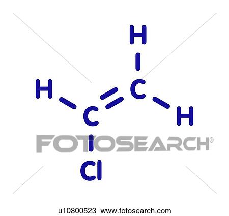 Stock Image - Vinyl chloride molecule, illustration. Fotosearch
