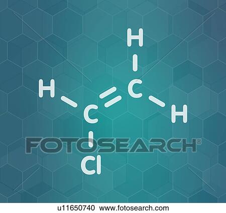 Stock Image - Vinyl chloride molecule, illustration. Fotosearch