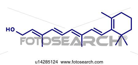 Picture - Vitamin A or retinol molecule. Fotosearch